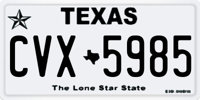 TX license plate CVX5985