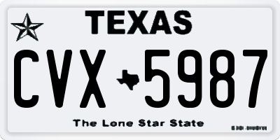 TX license plate CVX5987