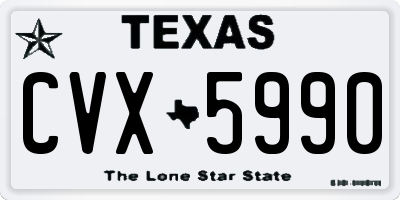 TX license plate CVX5990