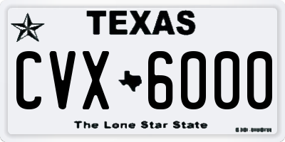 TX license plate CVX6000