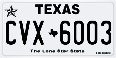 TX license plate CVX6003