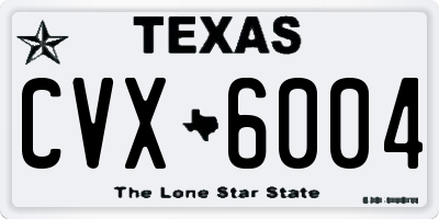 TX license plate CVX6004