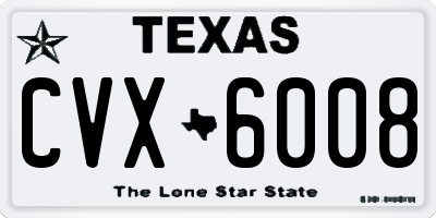 TX license plate CVX6008