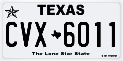 TX license plate CVX6011