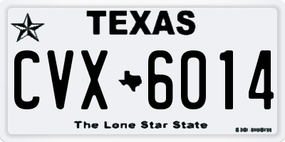 TX license plate CVX6014
