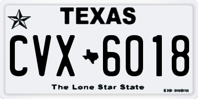 TX license plate CVX6018