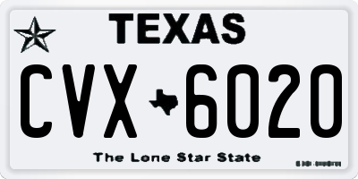 TX license plate CVX6020