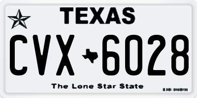 TX license plate CVX6028