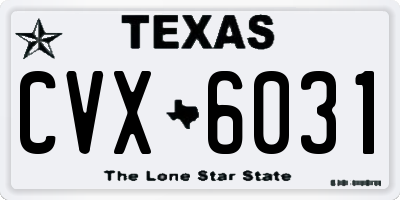 TX license plate CVX6031