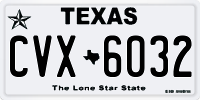 TX license plate CVX6032