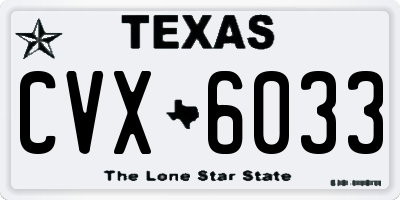 TX license plate CVX6033