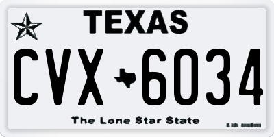 TX license plate CVX6034