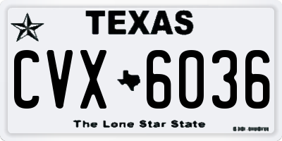 TX license plate CVX6036