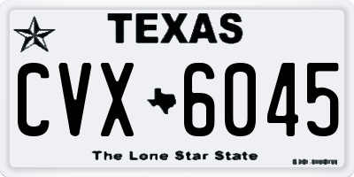 TX license plate CVX6045