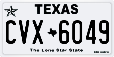 TX license plate CVX6049