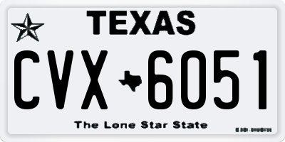 TX license plate CVX6051