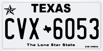 TX license plate CVX6053