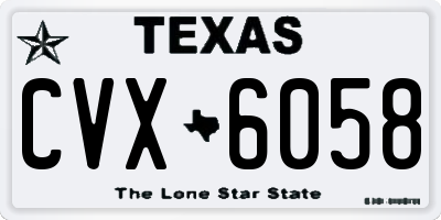 TX license plate CVX6058