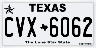 TX license plate CVX6062