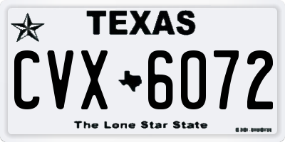 TX license plate CVX6072