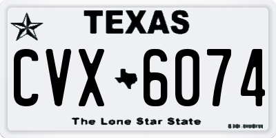 TX license plate CVX6074