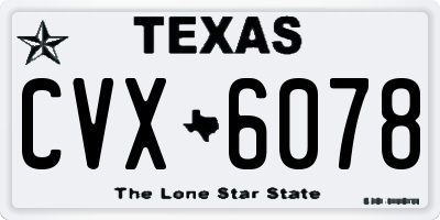 TX license plate CVX6078
