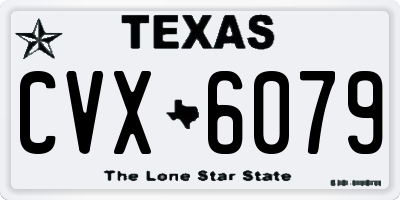 TX license plate CVX6079