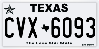 TX license plate CVX6093