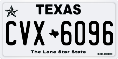 TX license plate CVX6096