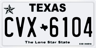 TX license plate CVX6104