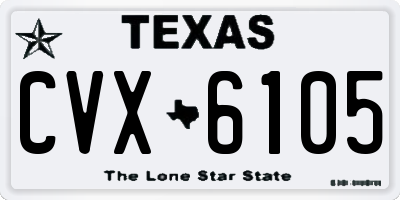 TX license plate CVX6105