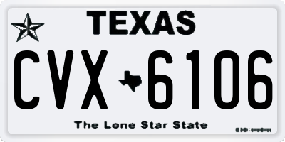 TX license plate CVX6106