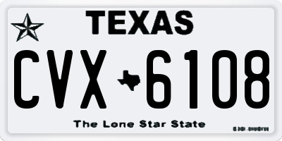 TX license plate CVX6108