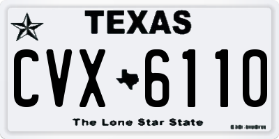 TX license plate CVX6110