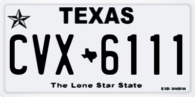 TX license plate CVX6111