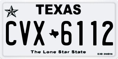 TX license plate CVX6112