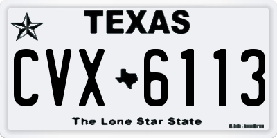 TX license plate CVX6113