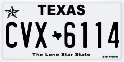 TX license plate CVX6114