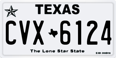 TX license plate CVX6124