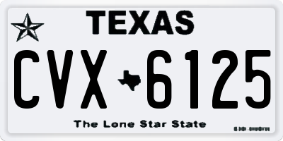 TX license plate CVX6125