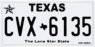 TX license plate CVX6135