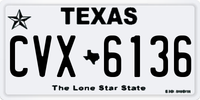 TX license plate CVX6136