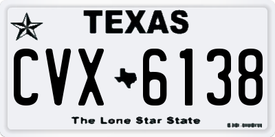 TX license plate CVX6138