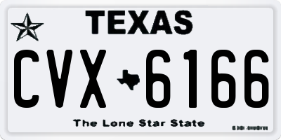 TX license plate CVX6166