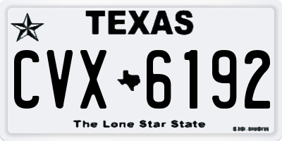 TX license plate CVX6192