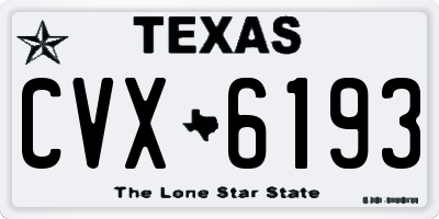 TX license plate CVX6193