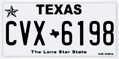 TX license plate CVX6198