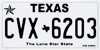 TX license plate CVX6203