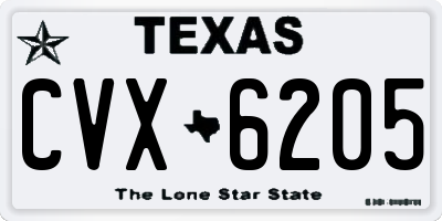 TX license plate CVX6205