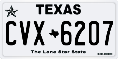 TX license plate CVX6207